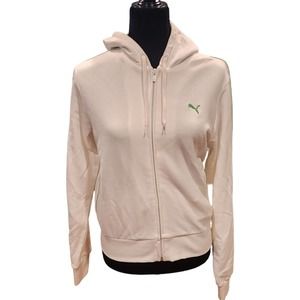 Puma Women's White-Online Lime Sugar Hoodie Size Medium